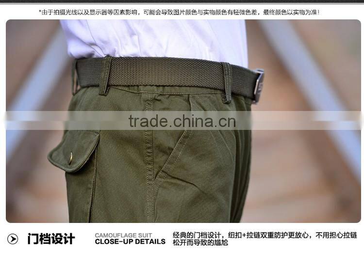 Juqian workwerar stylish casual quality quick drying green multi-pockets work pants mens with knee pad