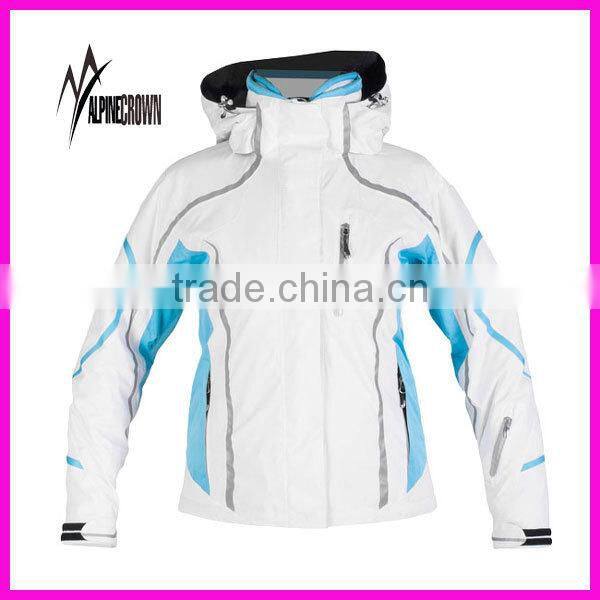 2017 Newest Outdoor Winter women white ski jackets/ladies white ski jacket/ski parkas for women