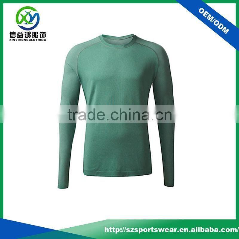2017 Latest design mens long sleeve dry fit anti-UV gym t shirt / fishing shirt / compression shirt