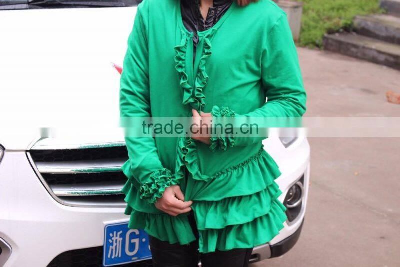 Children Girls Cotton Ruffle Plain Shirt Wholesale Baby Girls Fashion Salable Icing Shirt Boutique