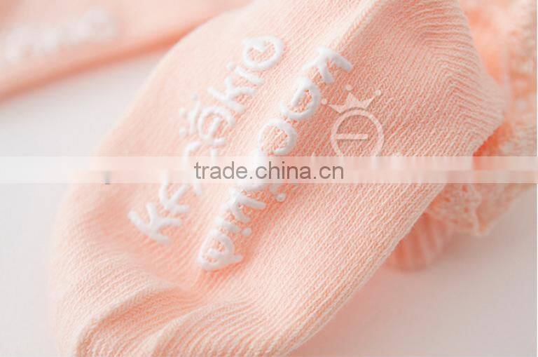 baby sweet lace cotton socks, silicone print baby sock