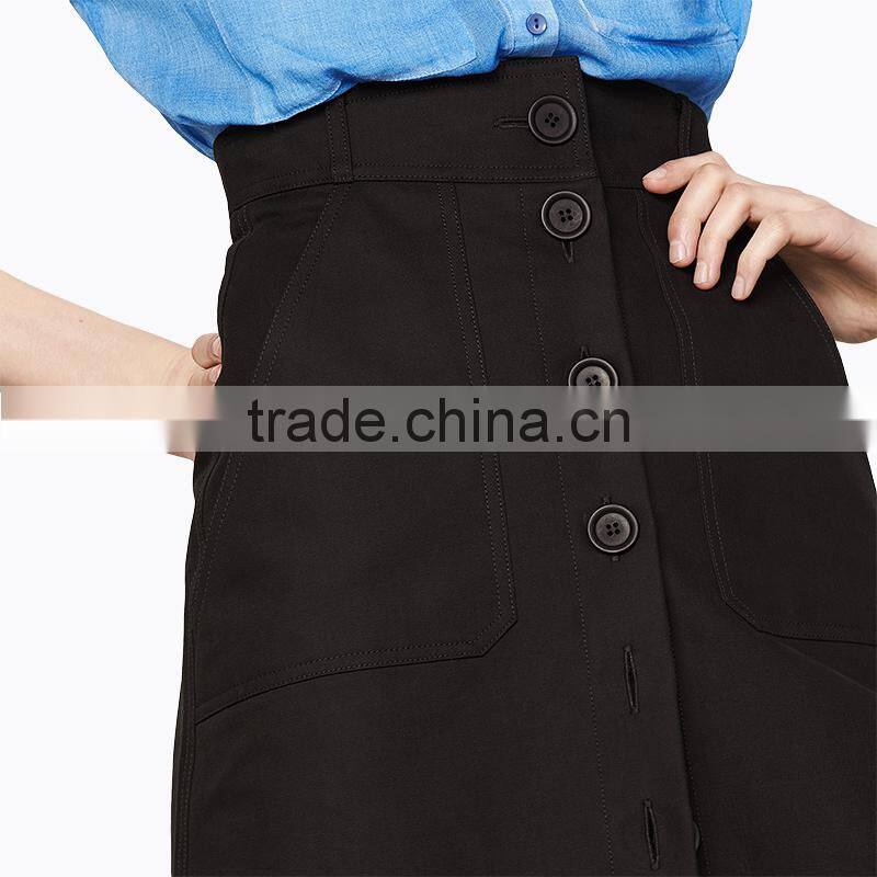2016 Latest Fashion mini skirts oem chiffon women black short skirt