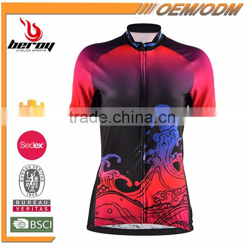 BEROY recommend newest design women's bike jersey,short sleeve biking apparel top