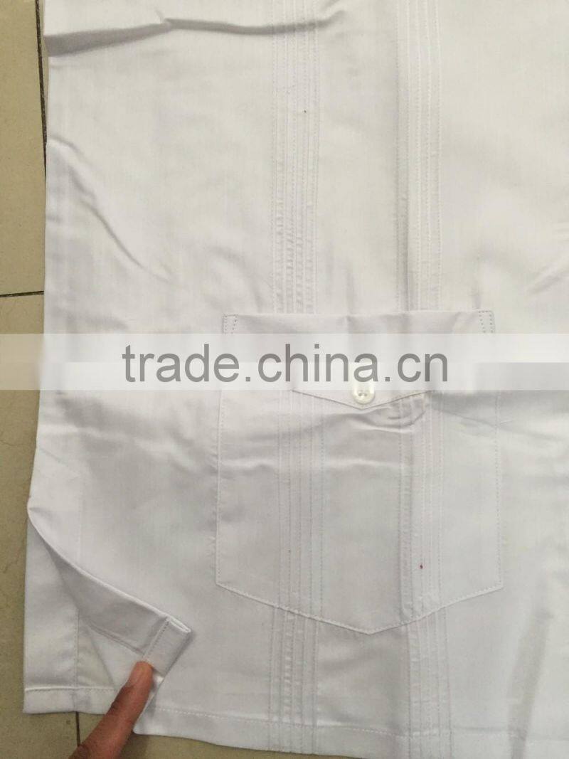 2016 Guayabera Shirts america style Pin-Tuck short sleeve 100%cotton/rayon
