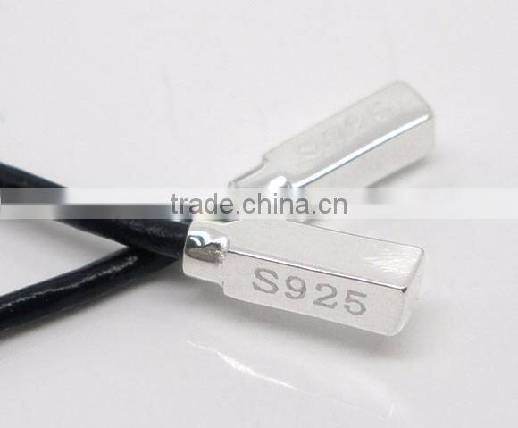 925 Sterling Silver End Tips Real Leather Lariat Necklace100cm