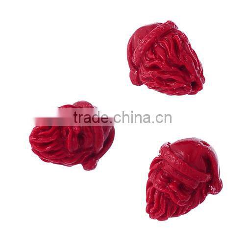(Grade B) Synthetic Dark Red Christmas Santa Claus Coral Beads