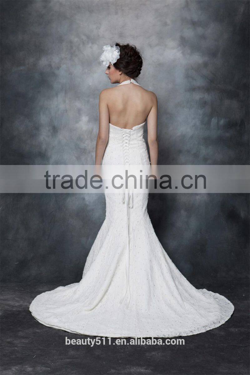 Gorgeous Mermaid Halter Neck LACE Wedding Dress GOWN AS29102