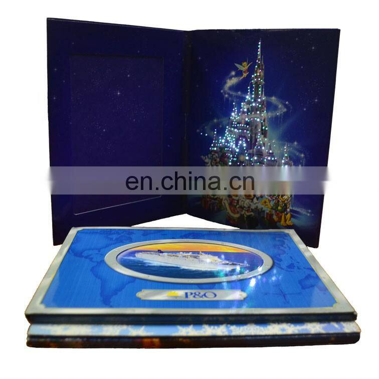 Hot selling LED Lighting Up Paper Greeting Cards With Fiber Optic