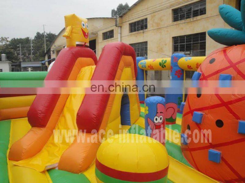 Inflatable Sponge Bob city playground,children playground