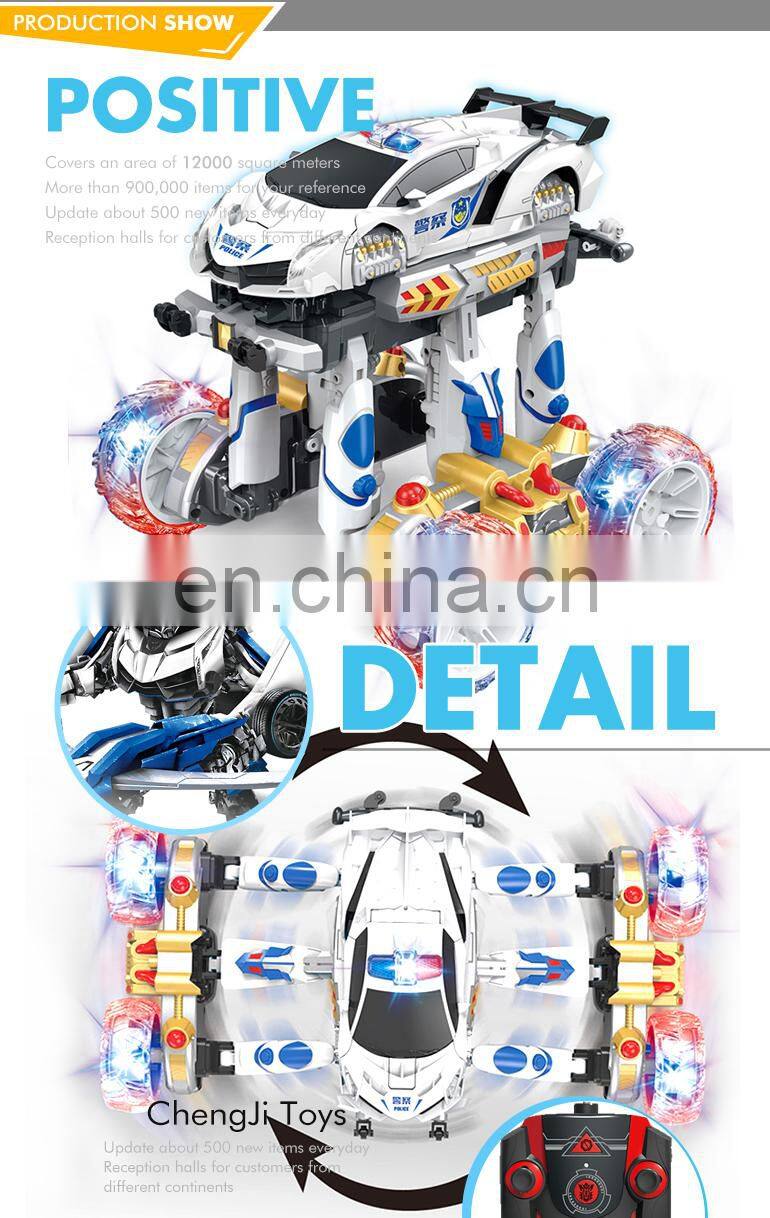 2017 New products remote control stunt deformation robot car toy