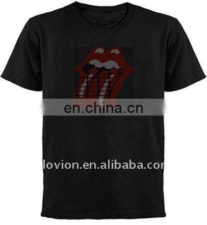 HOT led flashing t-shirt china led t-shirt el ladies t-shirt