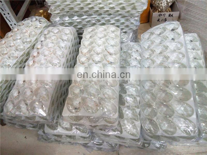 K9 Amber Crystal Chandelier Parts Almond Pendant For Modern Lamp