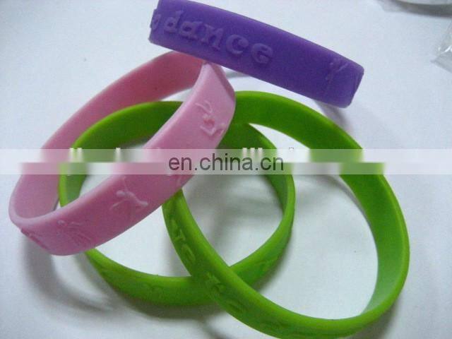 OEM silicone bracelet, high quality ink filled silicone bracelet with different colors, ECO friendly silicone wristband