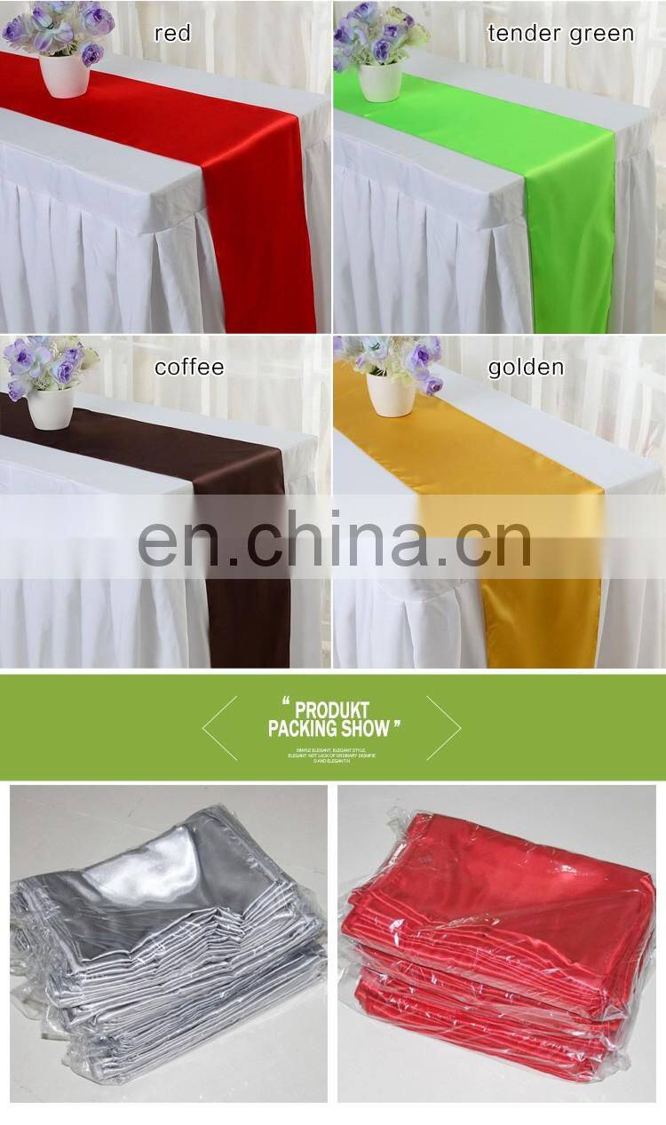 factory hot selling 100%ployester satin table runner for wedding