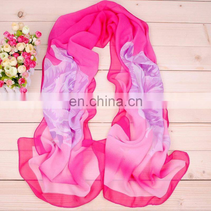 China supplier Latest design Beautiful chiffon scarf wholesale