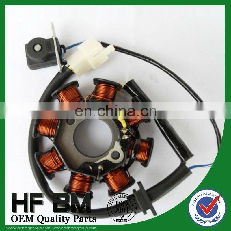 GY6 magneto stator coil with 8 legs for motorcycle, GY6 magneto coil with 2 charger in high quality