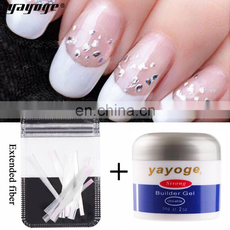 Fiberglass Extension nail gel kit with builder gel set fiber glass uv gel with base coat and top coat in stock