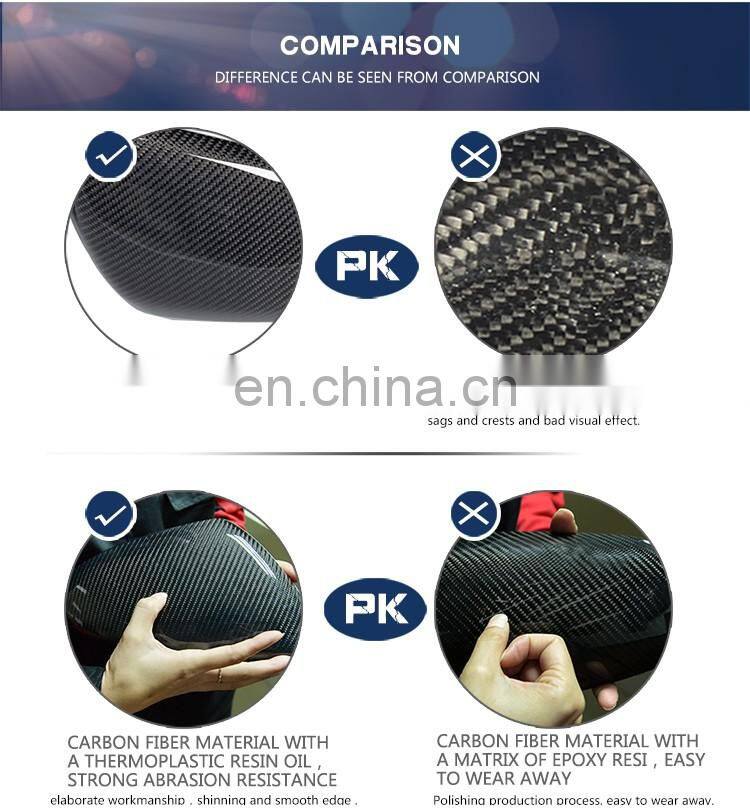 Carbon Fiber Side Mirror Cover Cap Trims For Audi A3 8V Without Side Assist