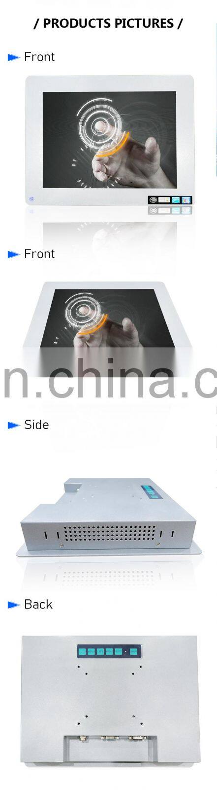 12" industrial VGA Metal Case Embedded Monitor Touch Screen LCD Display DC12V 2A