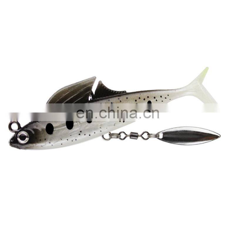 High Quality 8.5cm12.5g with Sequins VMC Single Hook Simulation Fishing Bait Soft Lead Fish