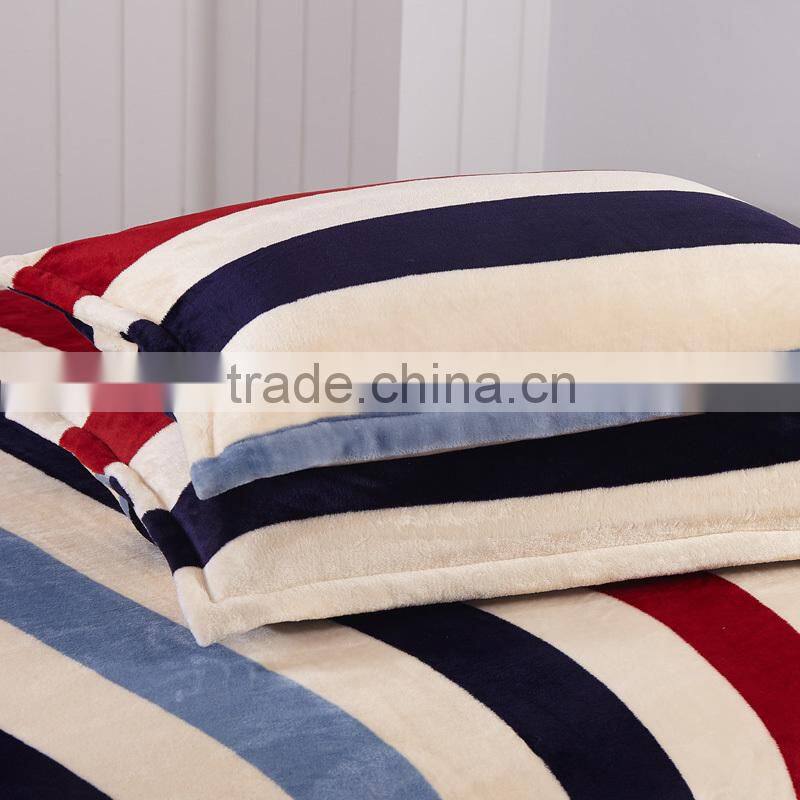 Chinese best selling 4pcs twill fabric red and black stripe print full duvet cover set stripe print bedding set