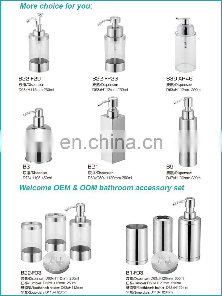New Liquid Bathing Fancy Stainless Steel Hand Soap Gel Pump Soap Dispenser Bottle For Hotel Bathroom Wholesale from China