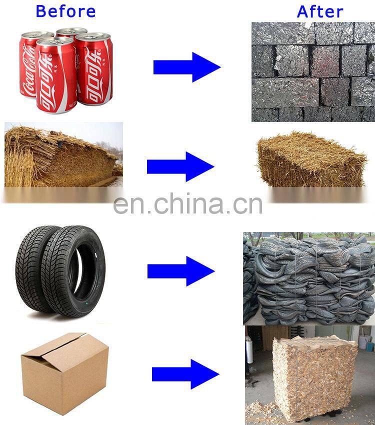 Cardboard box scrap metal paper baler waste carton bale press machine