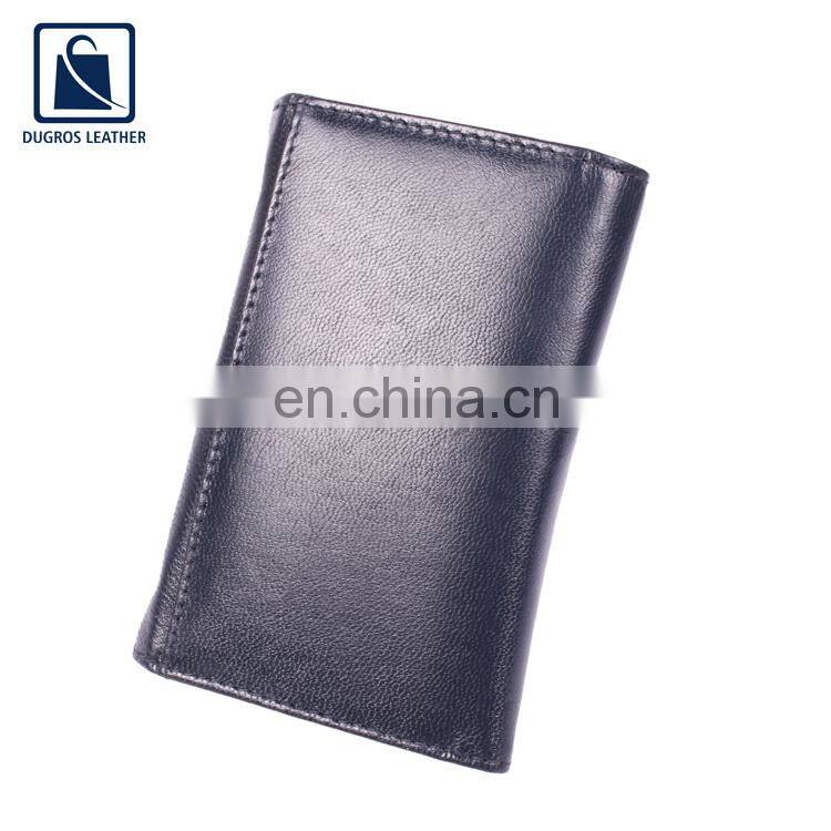 Factory Direct Sale New Arrival Matching Stitching Snap Closure Type Genuine Leather Women Wallet at Reasonable Price