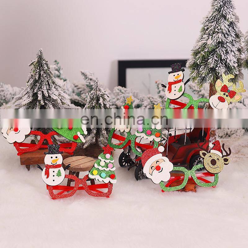 Santa Claus Xmas Tree Elk Glasses Frame Christmas Xmas Cute Cartoon Glasses Frame Christmas gifts for kids