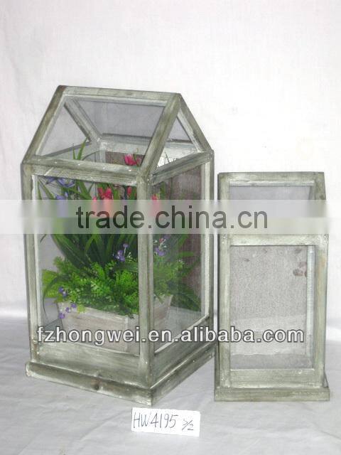 Hongwei 2013 Autumn antiquate green house Garden PVC&WOOD Planters