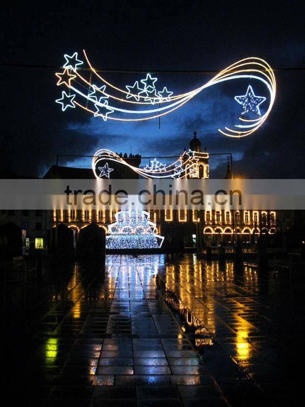 garden style outdoor scene decorated led lights