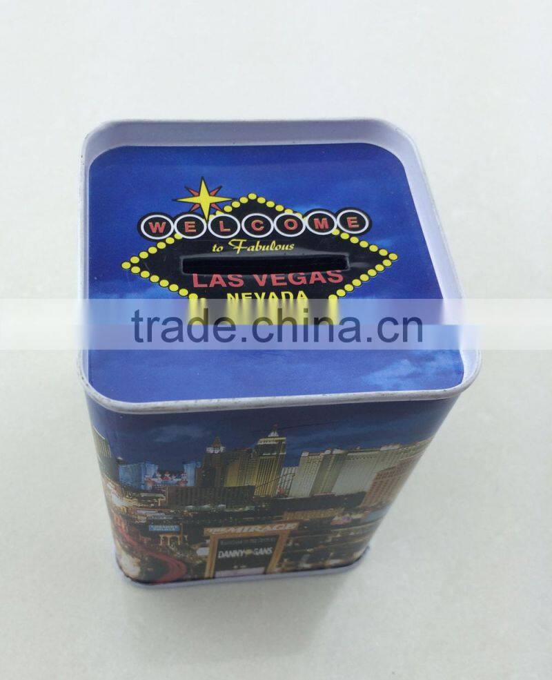 Beautiful House coin bank tin cans