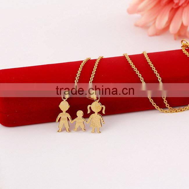 2016 new Stainless steel family gift items mother father baby necklace