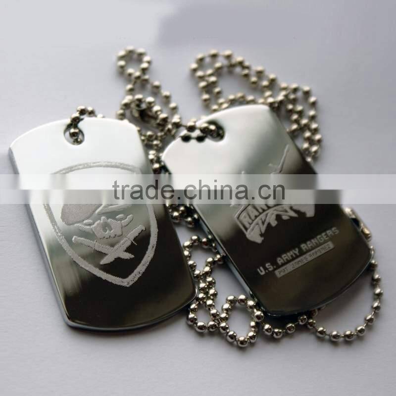 custom dog tags laser logo stainless steel dog tag