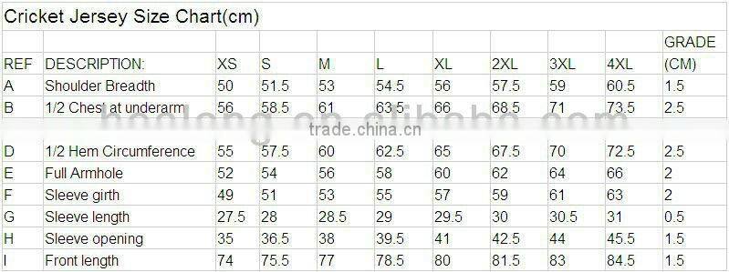 100% Polyester Customized New Design Cricket Jersey Uniforms Sets