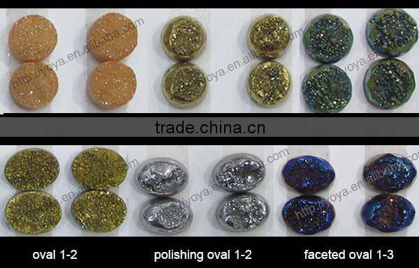 GC1178 Wholesale Red Round Druzy Cabochons