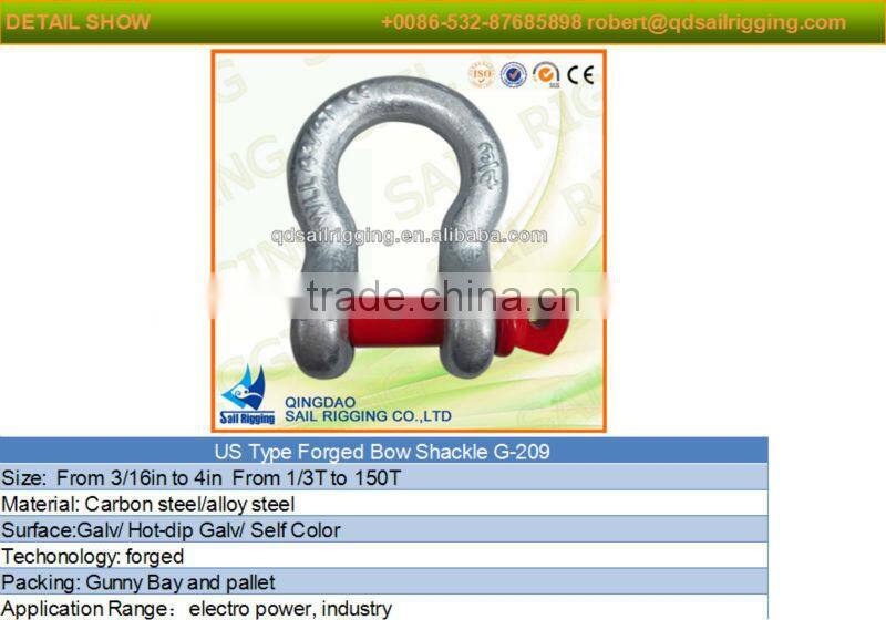 US Forged screw pin d shackle made in china