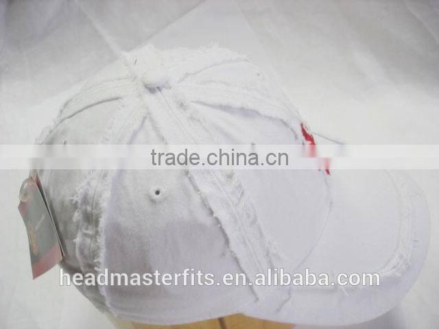 Unisex gender plain distressed baseball hat embroidered frayed baseball cap