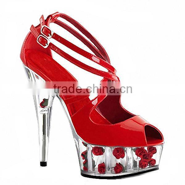 Fashion Banquet Wedding Shoes Princess 17cm Ultra High Heels Platform Female Slippers 7 Inch Spool Heels Sandals