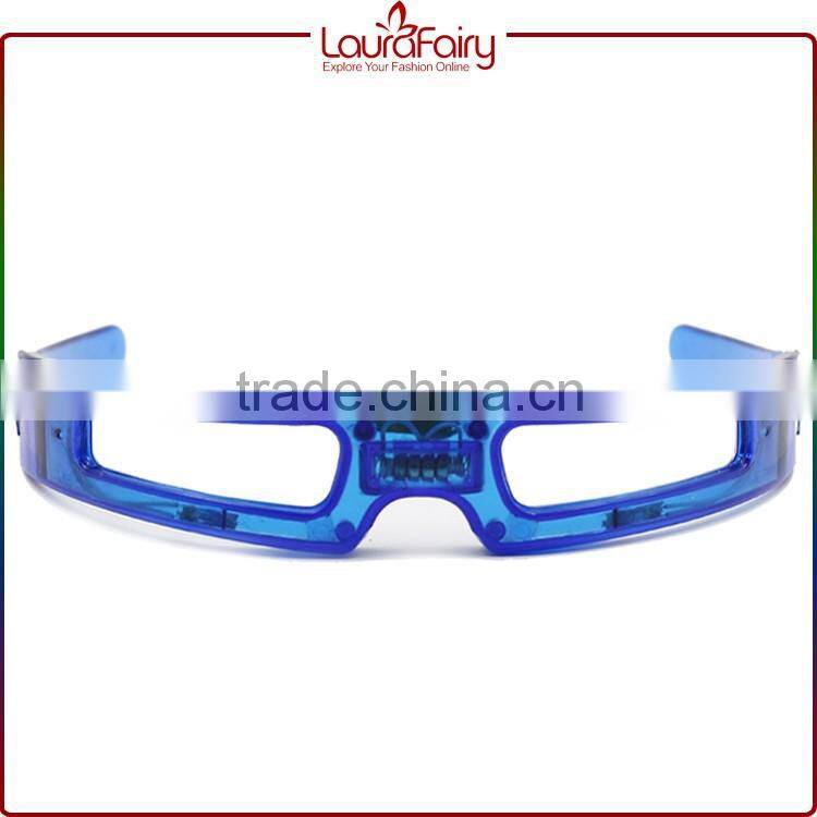 Laura Fairy Cheap Promotional Plastic Blue LED Light Up Party Sunglass For Fun