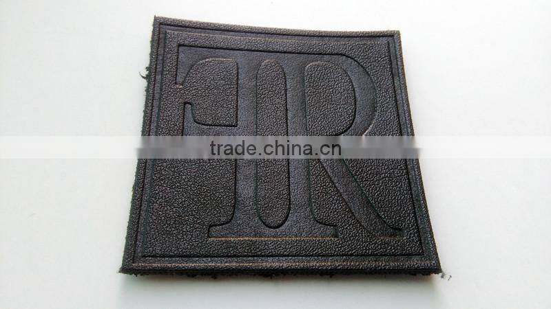 Custom good quality printed pu leather labels