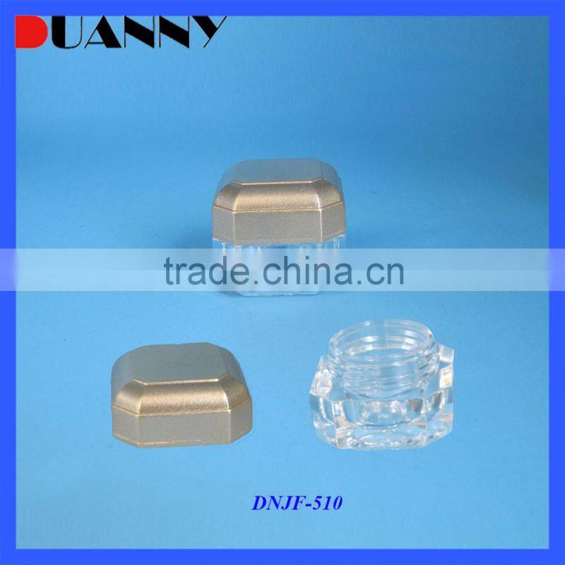 White Acrylic Plastic Square Cosmetics 5G 10G Double Wall Cream Jar For Sale