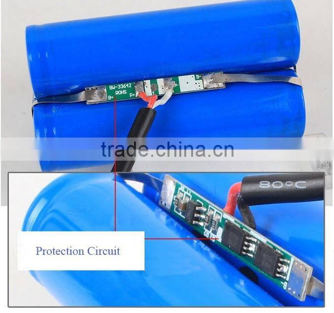 7.4V/4000mAh 18650 li ion rechargeable battery for head lamp, front light, LED lighting