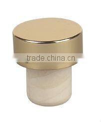 2013 Latest design gold Aluminium top Synthetic cork stopper for wine bottles decoration