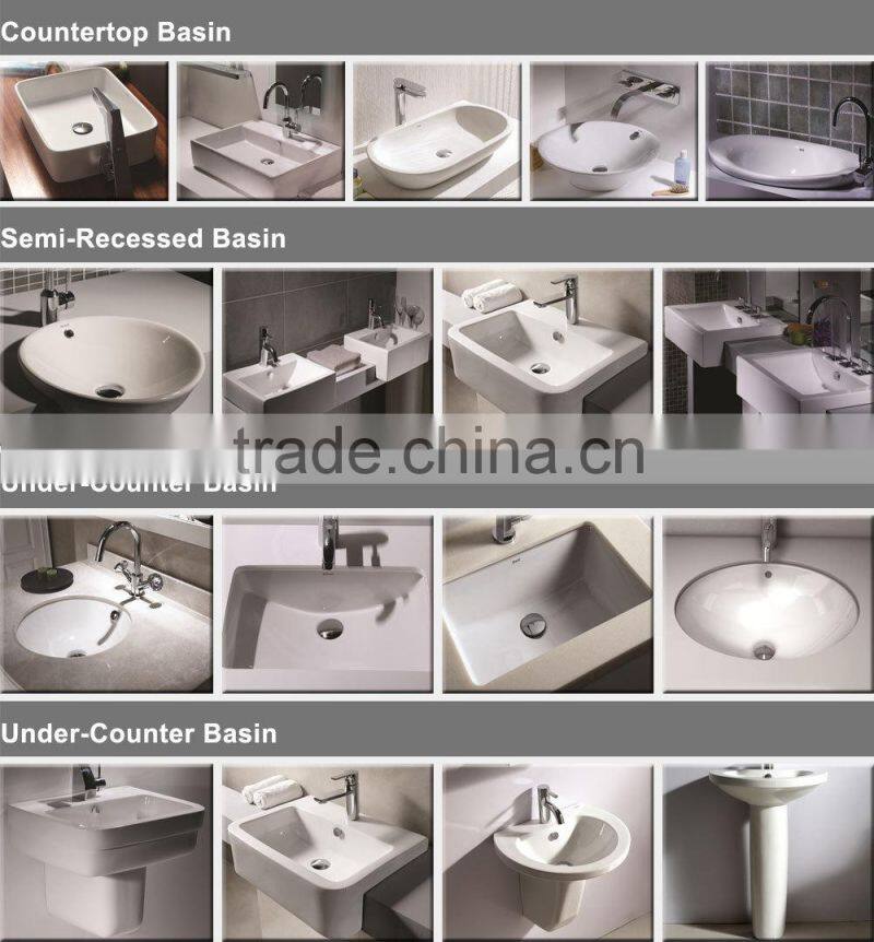 Ceramic wash basin space saving self-cleaning glaze brass water faucet