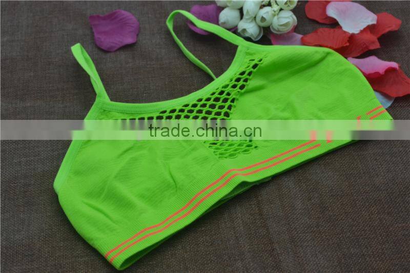 Seamless spandex cropped cami bra spaghetti strap layering tank top underwear