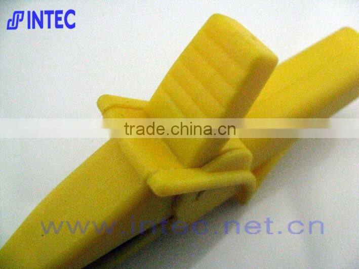 Jumper Wires Alligator Crocodile Roach Test Clip Plastic Handles Crocodile clips 85mm yellow color I00172