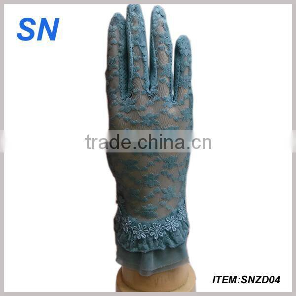 2014 fashion print buffterfly knot sunscreen gloves for women