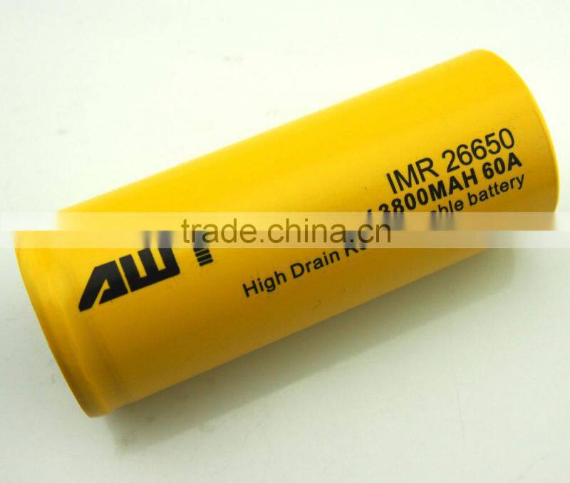Authentic AWT desay battery pack 60A 26650 3800mah bull energy alkaline E cig ebike battery powered High capacity camera battery