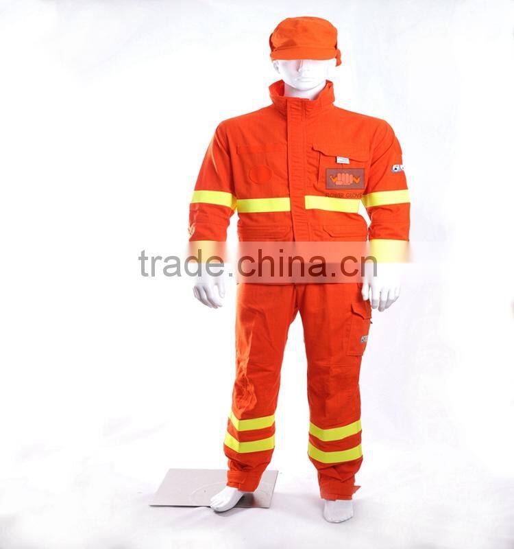 high visibility flame resistant oil rig coveralls with EN ISO 11612